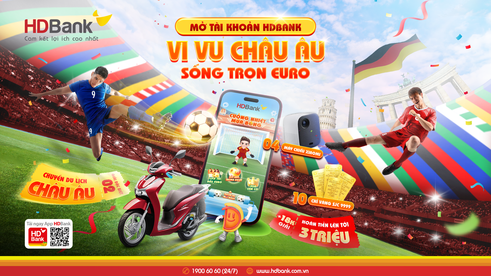 Cơ hội vi vu ch&#226;u &#194;u, sống trọn từng đường b&#243;ng Euro 2024 với HDBank - Ảnh 1
