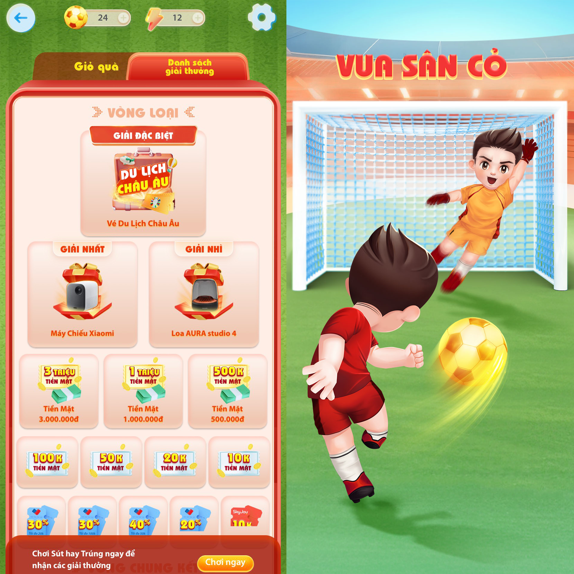 Người chơi h&oacute;a th&acirc;n "Vua s&acirc;n cỏ", ghi b&agrave;n để nhận giải thưởng hấp dẫn