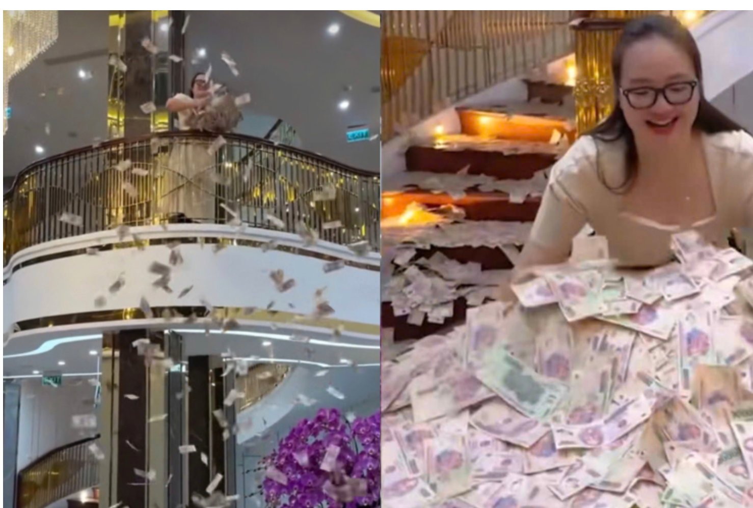 Ho&agrave;ng Hường rải tiền khắp nh&agrave; g&acirc;y "sốt" cộng đồng mạng.