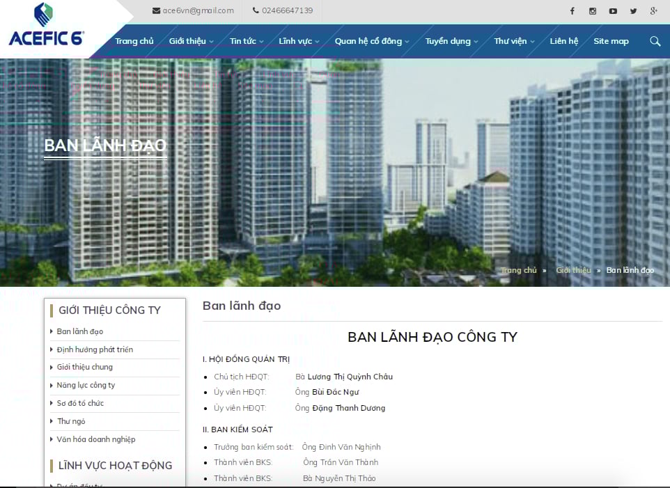 Ban l&atilde;nh đạo của C&ocirc;ng ty ACE 6 Việt Nam. Ảnh chụp m&agrave;n h&igrave;nh