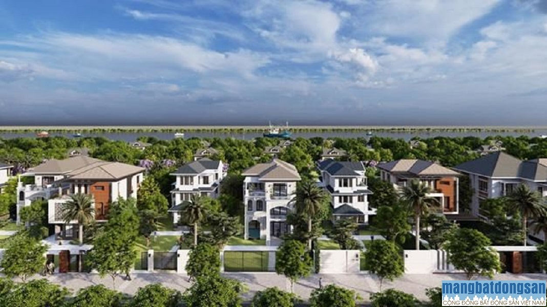 Phối cảnh biệt thự vườn tại&nbsp;KĐT mới Cồn Khương &nbsp;