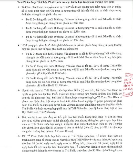 Th&ocirc;ng tin chi tiết l&ocirc; tr&aacute;i phiếu của CTCP Tập đo&agrave;n Hạ tầng Gi&aacute;o dục ph&aacute;t h&agrave;nh hồi đầu năm 2022. (Nguồn: HNX).