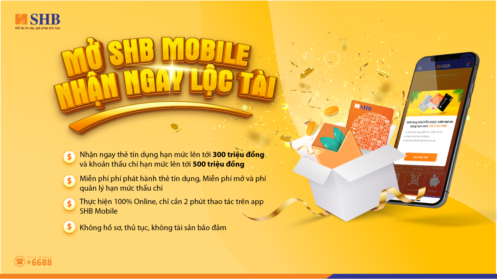 Chỉ 2 ph&#250;t chạm – nhận ngay hạn mức thấu chi v&#224; thẻ t&#237;n dụng l&#234;n tới 500 triệu đồng - Ảnh 1
