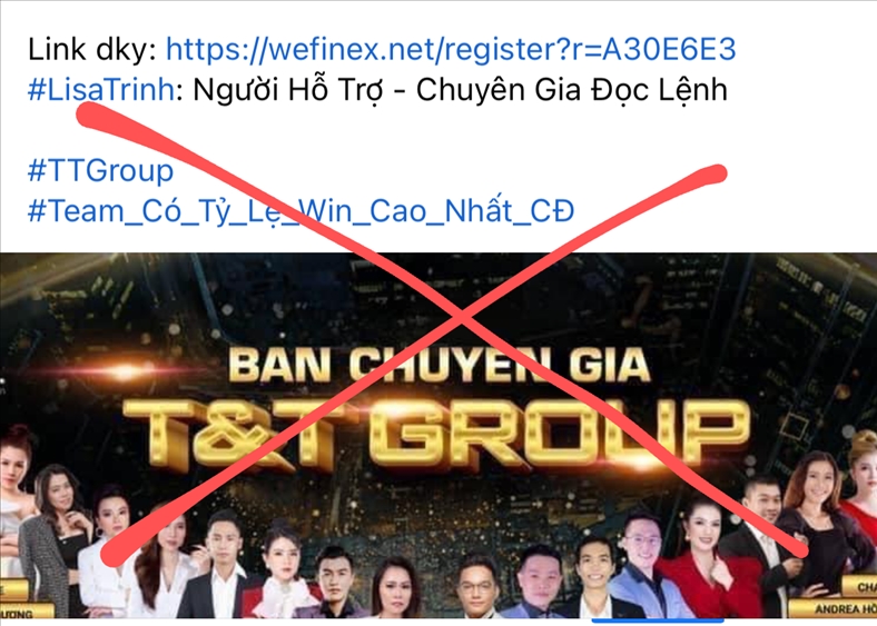 Thương hiệu T&T Group bị giả mạo trên nhiều facebook có nội dung về tiền ảo.