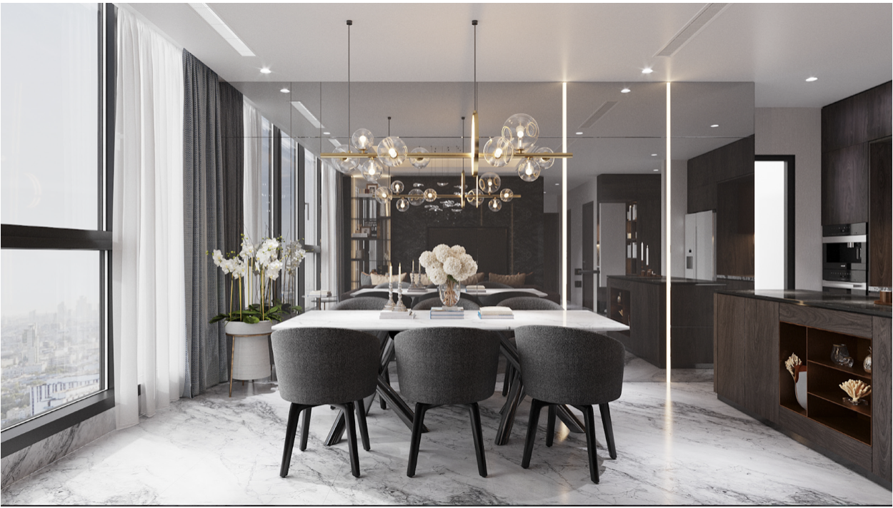 Nội thất cao cấp tạo n&ecirc;n kh&ocirc;ng gian đẹp, tiện nghi tại Sunshine Sky City&nbsp; &nbsp;