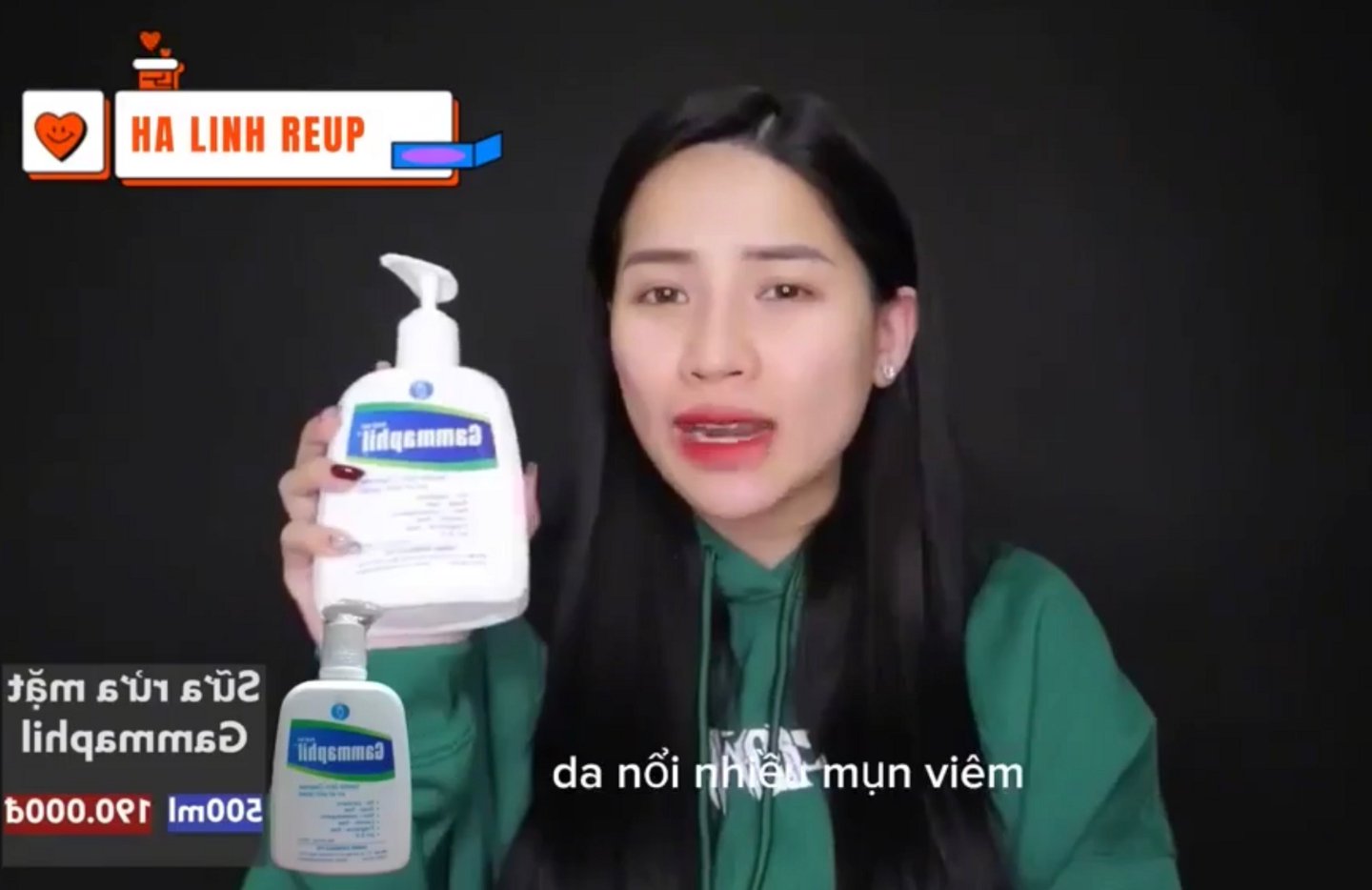 Sản phẩm Gammaphil từng được KOL V&otilde; H&agrave; Linh quảng b&aacute; c&ocirc;ng khai trong một video đ&aacute;nh gi&aacute; mỹ phẩm tr&ecirc;n YouTube. Ảnh chụp m&agrave;n h&igrave;nh