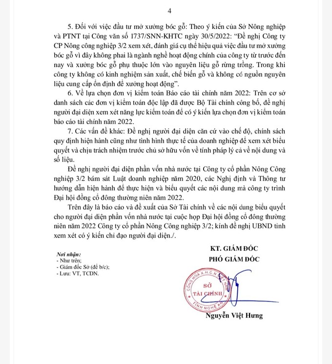 Văn bản tham mưu của Sở T&agrave;i ch&iacute;nh Nghệ An.