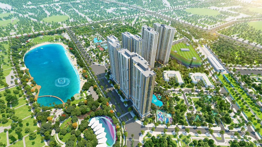 The Lake Premium sở hữu vị tr&iacute; đắt gi&aacute; khi đối diện c&ocirc;ng vi&ecirc;n v&agrave; cận hồ điều h&ograve;a.