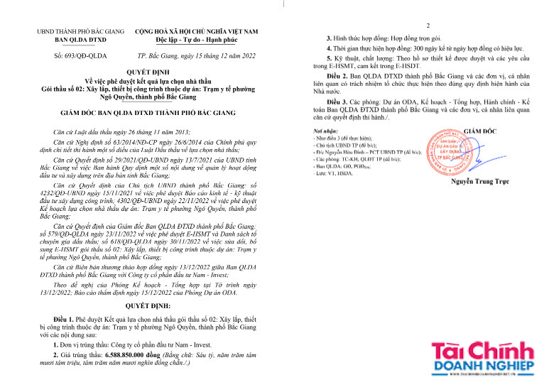 Bắc Giang: Năng lực t&#224;i ch&#237;nh của C&#244;ng ty Nam – Invest “biến h&#243;a” qua từng g&#243;i thầu - Ảnh 2