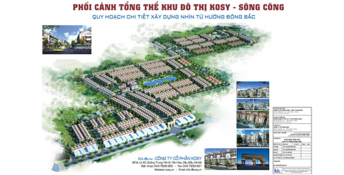 Phối cảnh Khu đ&ocirc; thị Kosy S&ocirc;ng C&ocirc;ng của Taaoj đo&agrave;n Kosy.