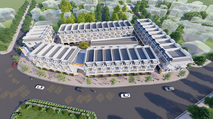 Phối cảnh dự &aacute;n Khu kinh doanh dịch vụ thương mại tổng hợp Hoằng H&oacute;a Mall.