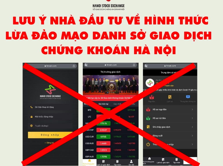 HNX cho biết chỉ giữ vai tr&ograve; tổ chức v&agrave; vận h&agrave;nh thị trường giao dịch chứng kho&aacute;n, kh&ocirc;ng k&ecirc;u gọi huy động tiền v&agrave; đầu tư chứng kho&aacute;n trực tiếp.