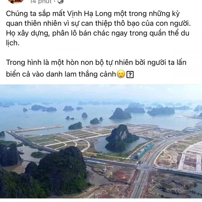 Th&ocirc;ng tin xuất hiện tr&ecirc;n mạng x&atilde; hội cho rằng Vịnh Hạ Long đang bị "ph&acirc;n l&ocirc;, b&aacute;n nền".
