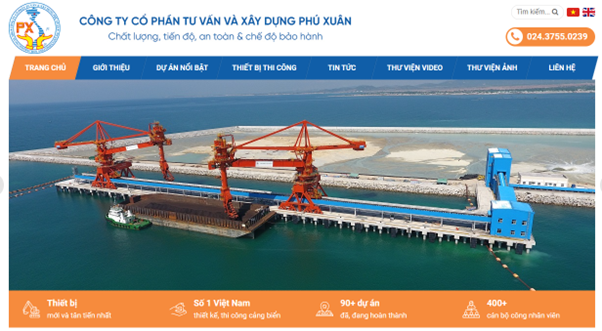 Website ch&iacute;nh của c&ocirc;ng ty Ph&uacute; Xu&acirc;n.