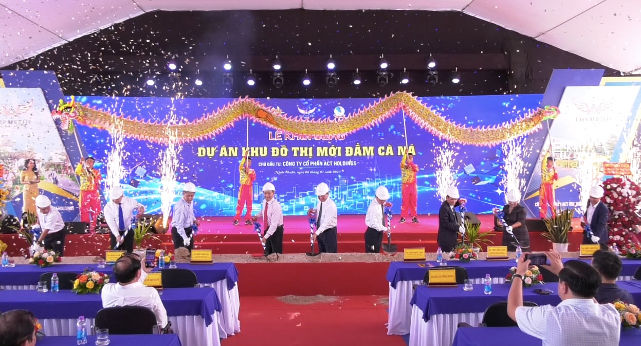 S&aacute;ng ng&agrave;y 8/7/2023, C&ocirc;ng ty Cổ phần ACT Holdings đ&atilde; tổ chức lễ khởi c&ocirc;ng dự &aacute;n Khu đ&ocirc; thị mới Đầm C&agrave; N&aacute;.