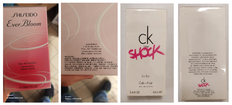 Ảnh: Một số sản phẩm nước hoa thuộc diện thu hồi tại &Yacute;.