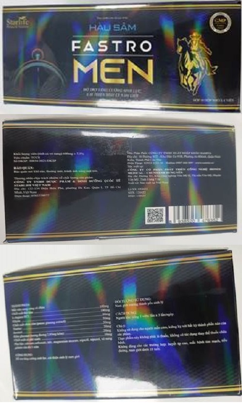 Cảnh b&#225;o: Ph&#225;t hiện chất cấm trong sản phẩm TPBVSK H&#192;U S&#194;M FASTRO MEN - Ảnh 2