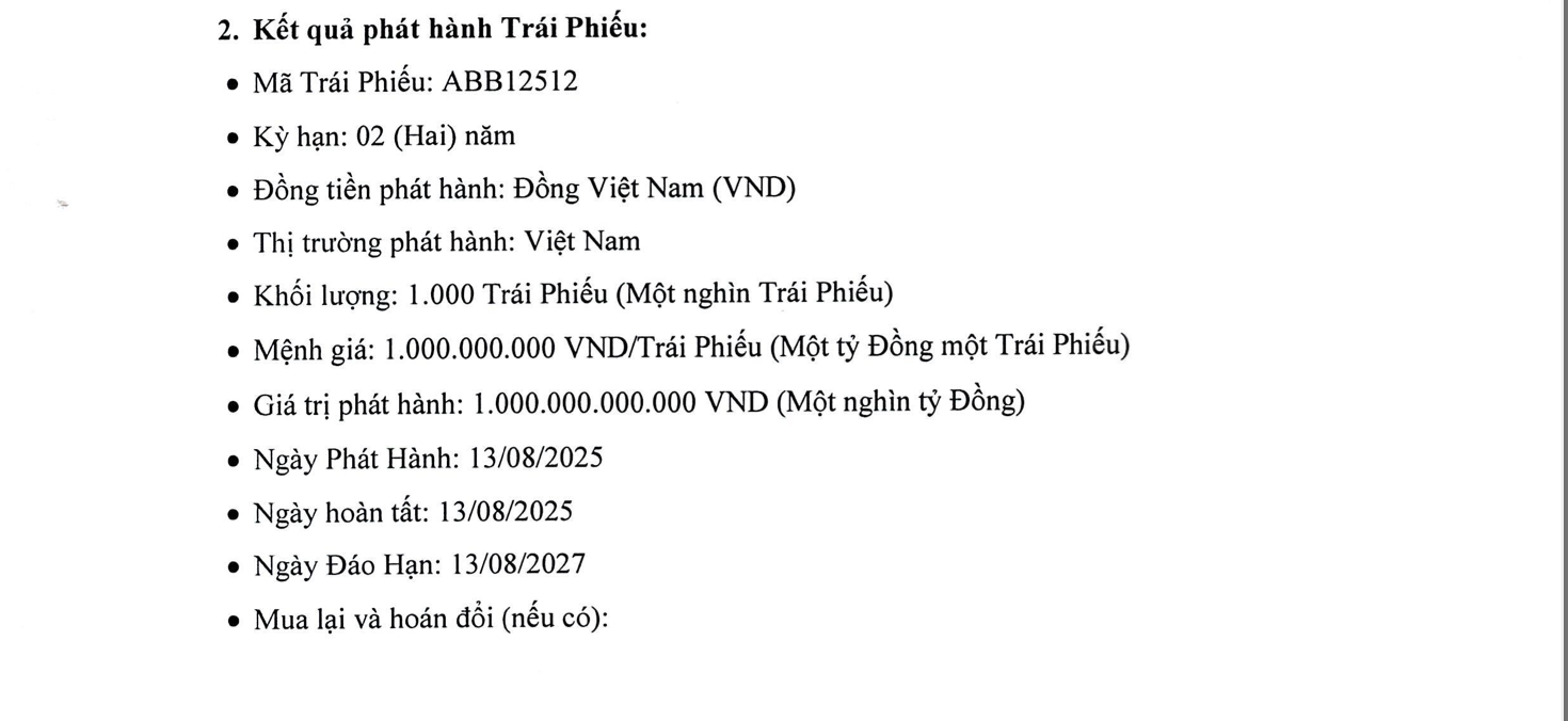 Th&ocirc;ng tin tr&aacute;i phiếu ABBank ph&aacute;t h&agrave;nh.