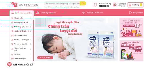 Website của C&ocirc;ng ty Cổ phần Thế giới tuổi thơ SNB chuy&ecirc;n b&aacute;n c&aacute;c mặt h&agrave;ng của Nhật, H&agrave;n.