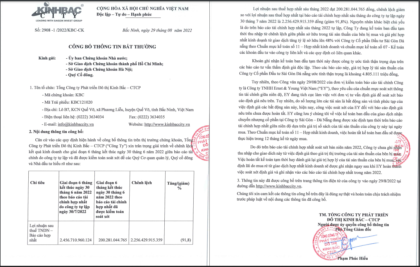 Kinh Bắc giải tr&igrave;nh ch&ecirc;nh lệch t&agrave;i ch&iacute;nh sau x&eacute;t so&aacute;t