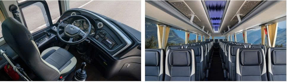 THACO Cruizer sở hữu khoang l&aacute;i hiện đại, khoang h&agrave;nh kh&aacute;ch sang trọng