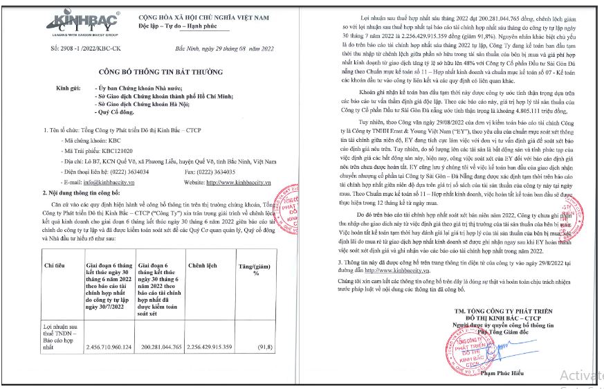 Kinh Bắc giải tr&igrave;nh ch&ecirc;nh lệch t&agrave;i ch&iacute;nh sau x&eacute;t so&aacute;t