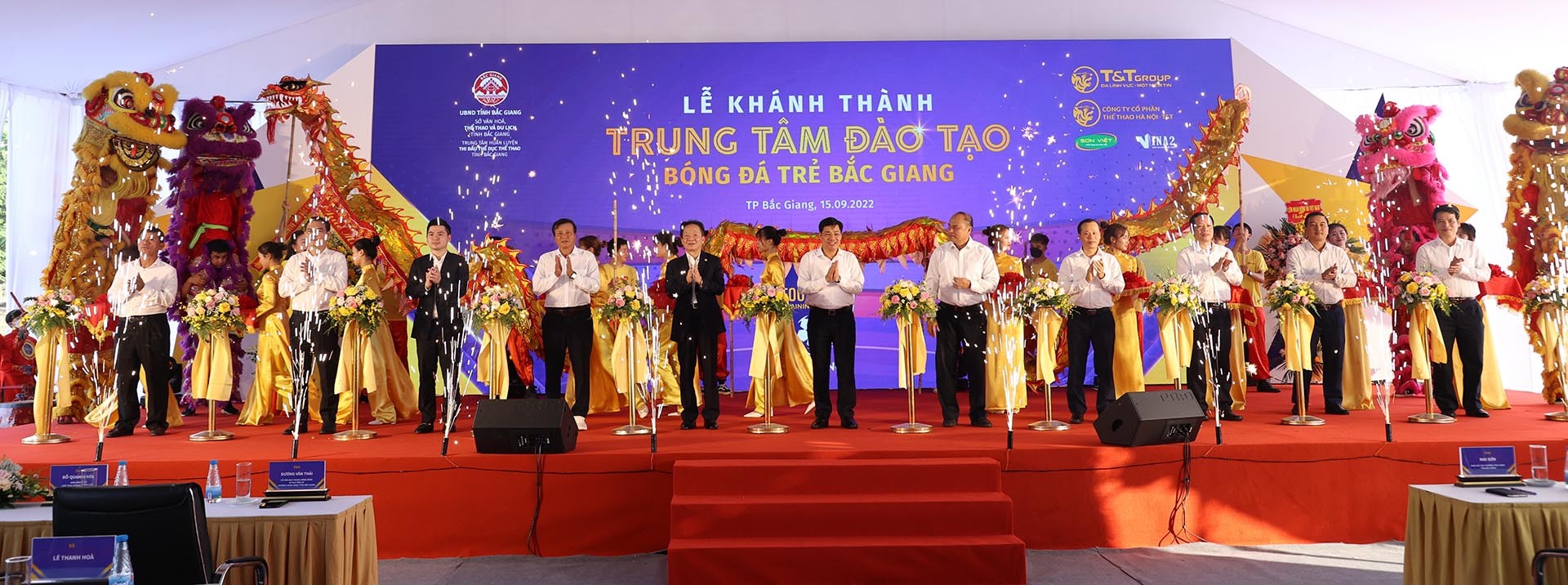Lễ kh&aacute;nh th&agrave;nh Trung t&acirc;m Đ&agrave;o tạo b&oacute;ng đ&aacute; trẻ Bắc Giang diễn ra v&agrave;o chiều 15/9 tại SVĐ tỉnh Bắc Giang.