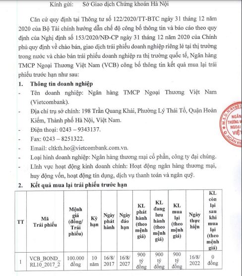 Ng&#226;n h&#224;ng Vietcombank đẩy mạnh mua lại h&#224;ng ngh&#236;n tỷ đồng tr&#225;i phiếu trước hạn - Ảnh 2