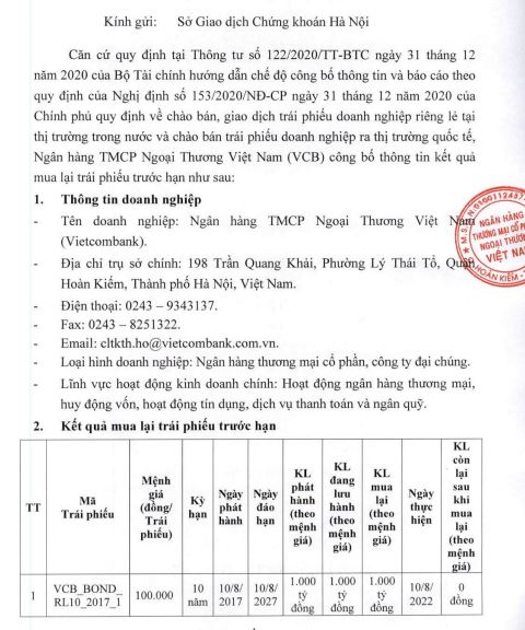 Ng&#226;n h&#224;ng Vietcombank đẩy mạnh mua lại h&#224;ng ngh&#236;n tỷ đồng tr&#225;i phiếu trước hạn - Ảnh 1