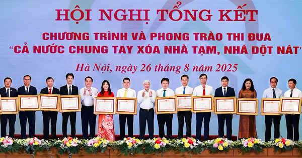 Ông Đàm Thế Thái - Phó Tổng Giám đốc HDBank (thứ 2 từ trái qua) - đại diện Ngân hàng nhận bằng khen của Thủ tướng Chính phủ