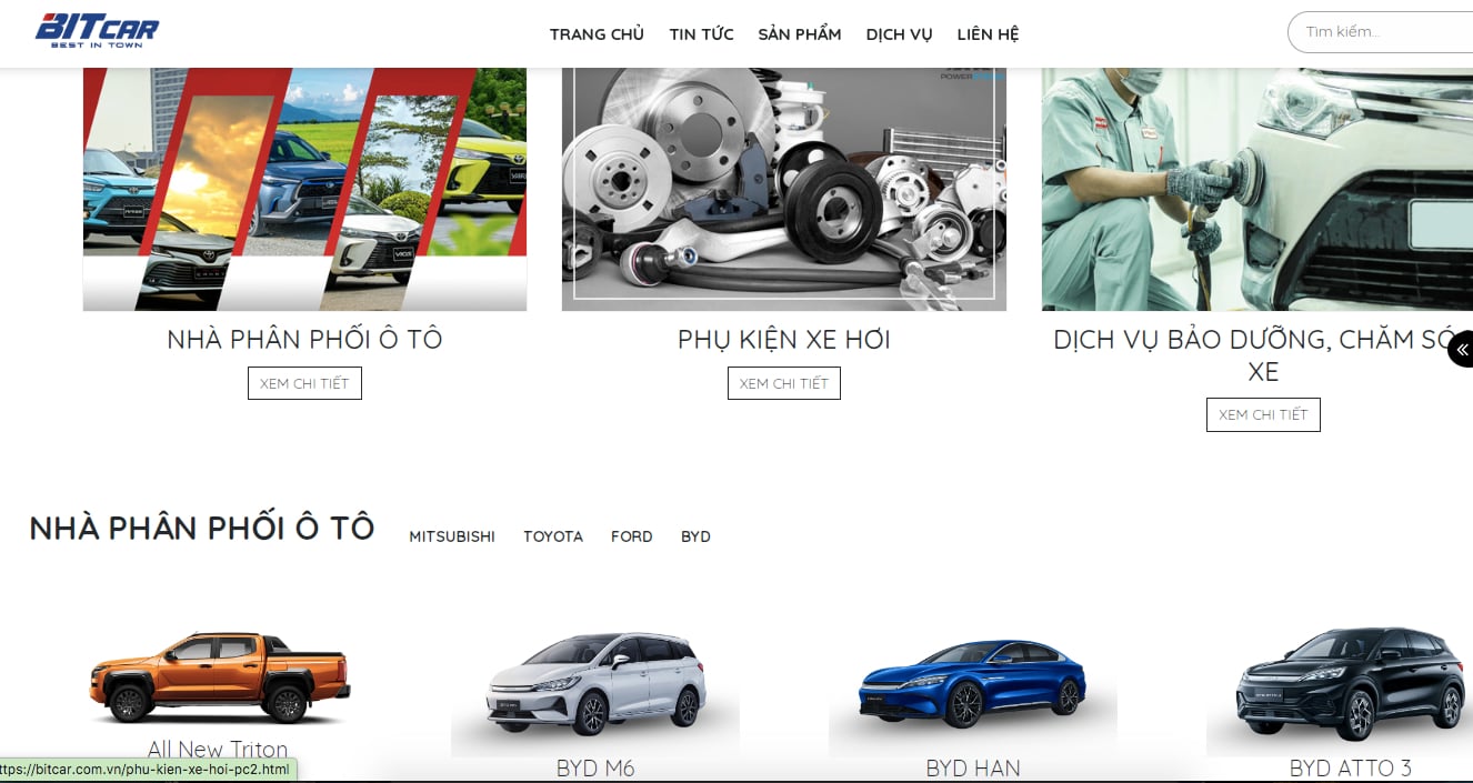 Bitcar Việt Nam ph&acirc;n phối c&aacute;c thương hiệu &ocirc; t&ocirc; kh&aacute;c như BYD, Ford, Honda, Mitsubishi, Toyota,&hellip;