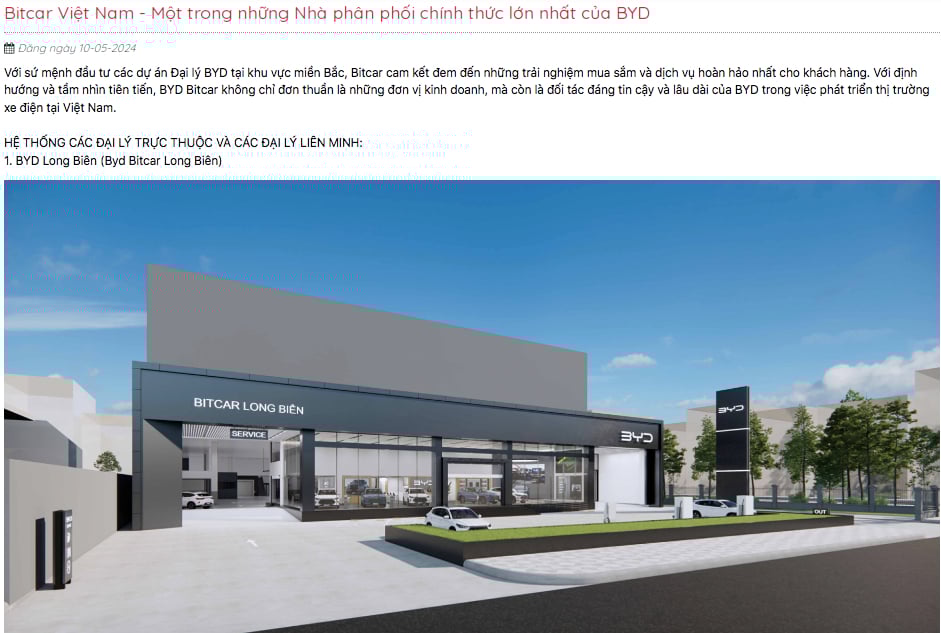 Bitcar Việt Nam l&agrave; nh&agrave; ph&acirc;n phối ch&iacute;nh thức lớn nhất của BYD