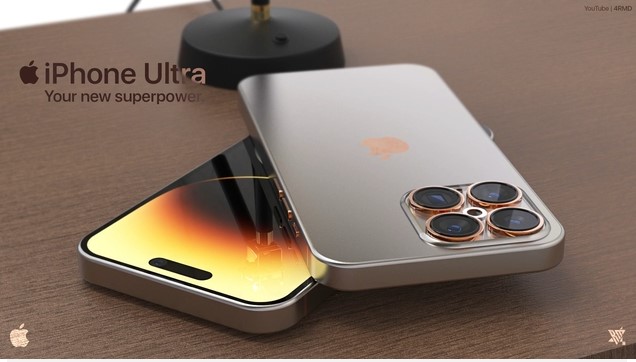 Thay đổi đ&aacute;ng ch&uacute; &yacute; nhất của iPhone 15 Ultra đến từ mặt lưng khi t&iacute;ch hợp cụm camera 4 ống k&iacute;nh.&nbsp;Ảnh: 4RMD