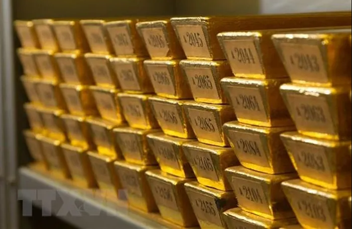 V&agrave;ng trong nước tiếp đ&agrave; tăng mạnh. Ảnh minh họa: TTXVN