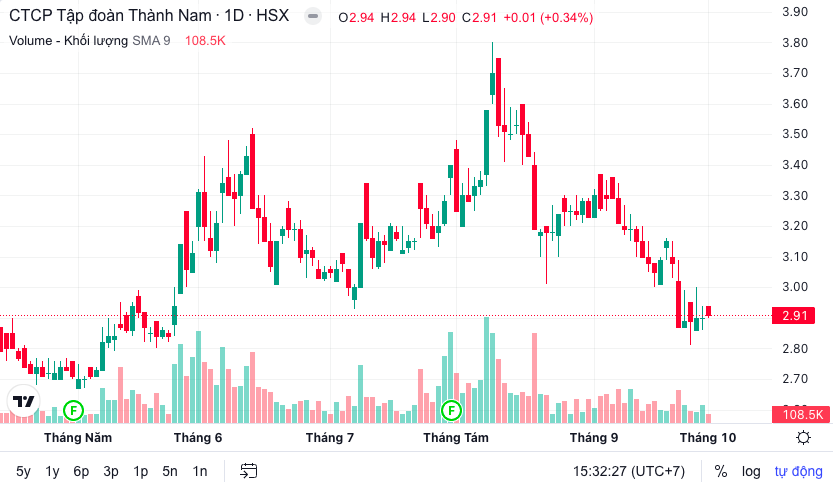 Diễn biến thị gi&aacute; cổ phiếu TNI (Nguồn: FireAnt).