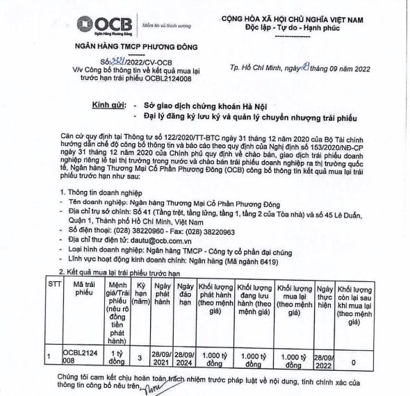 Ng&#226;n h&#224;ng OCB ồ ạt ph&#225;t h&#224;nh h&#224;ng chục ngh&#236;n tỷ tr&#225;i phiếu v&#224; mua lại h&#224;ng ngh&#236;n tỷ đồng tr&#225;i phiếu trước hạn - Ảnh 1