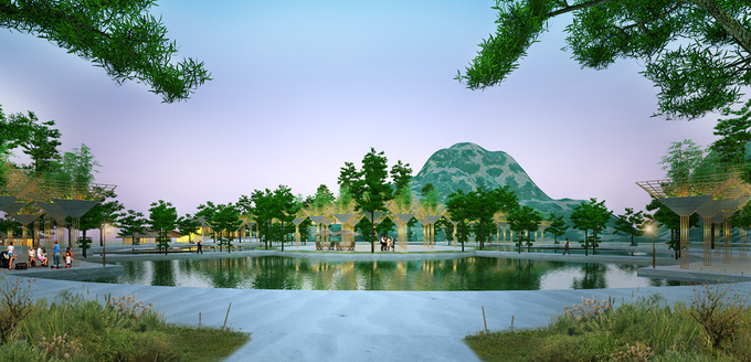 Một g&oacute;c dự &aacute;n Khu đ&ocirc; thị sinh th&aacute;i văn h&oacute;a, c&agrave; ph&ecirc; Suối Xanh đang được C&ocirc;ng ty Trung Nguy&ecirc;n triển khai đầu tư.