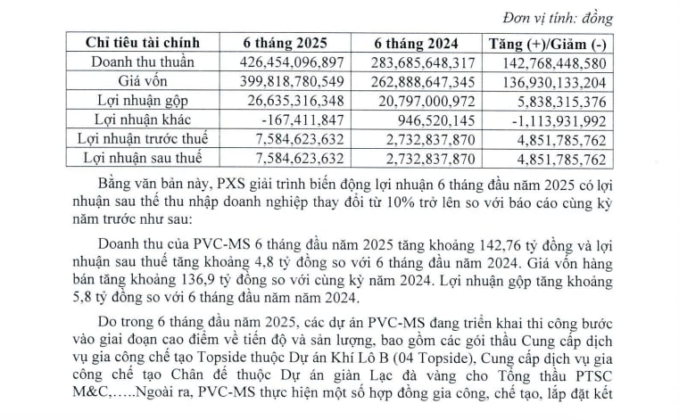 Kết quả hoạt động kinh doanh của&nbsp;PVC - MS.