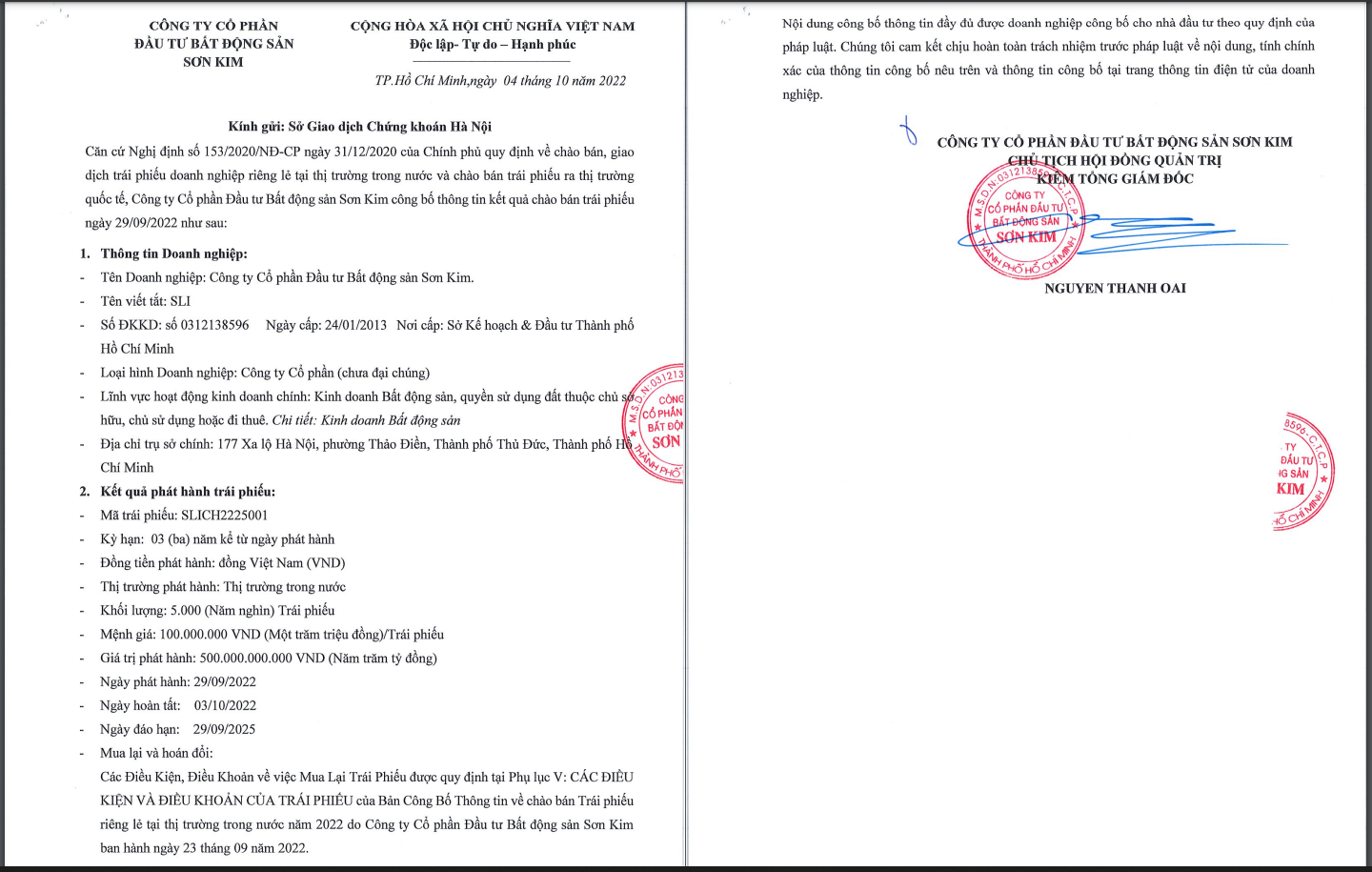 th&ocirc;ng tin l&ocirc; tr&aacute;i phiếu 500 tỷ của Bất động sản Sơn Kim