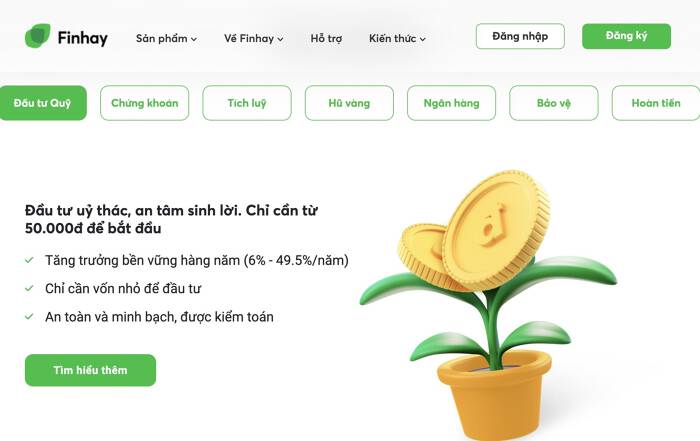 Sản phẩm được Finhay giới thiệu. Ảnh chụp m&agrave;n h&igrave;nh.