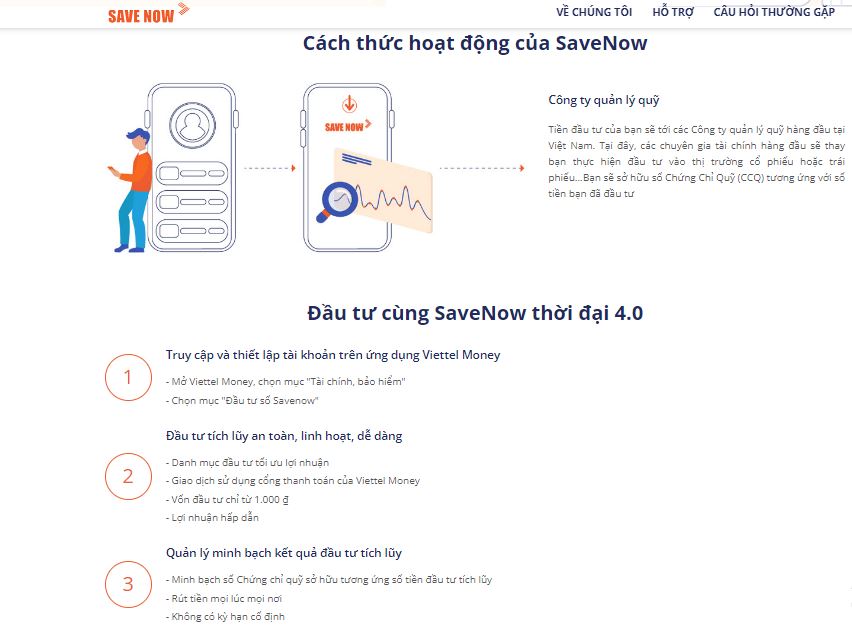 C&aacute;c sản phẩm đầu tư của Save now được c&ocirc;ng ty quảng b&aacute; tr&ecirc;n trang web (Ảnh chụp m&agrave;n h&igrave;nh)