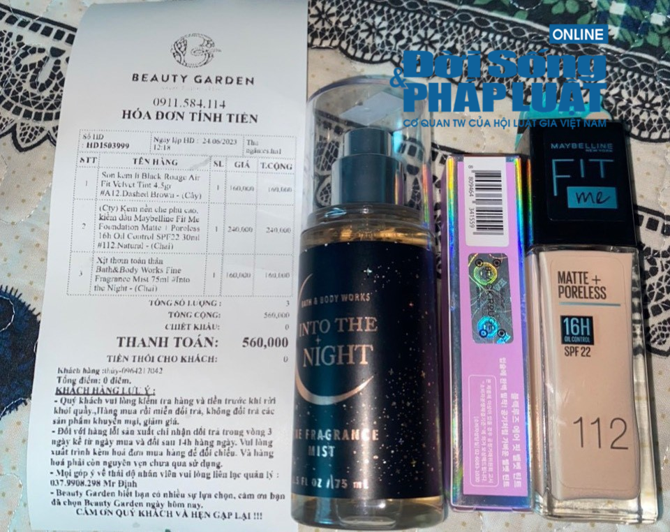 C&aacute;c sản phẩm PV đ&atilde; mua tại cửa h&agrave;ng Beauty Garden 81 Ch&ugrave;a Bộc.