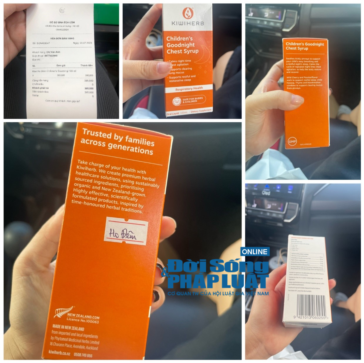 H&igrave;nh ảnh sản phẩm ho đ&ecirc;m Kiwiherb Children's goodnight Chest Syrup mua tại cửa h&agrave;ng Ếch Cốm 166 Nguyễn Văn Cừ.