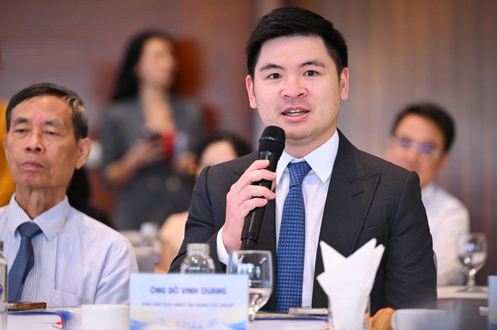 &Ocirc;ng Đỗ Vinh Quang, Ph&oacute; Chủ tịch HĐQT Tập đo&agrave;n T&amp;T Group chia sẻ tại cuộc đối thoại cấp cao chuy&ecirc;n gia &ndash; doanh nghiệp.&nbsp;