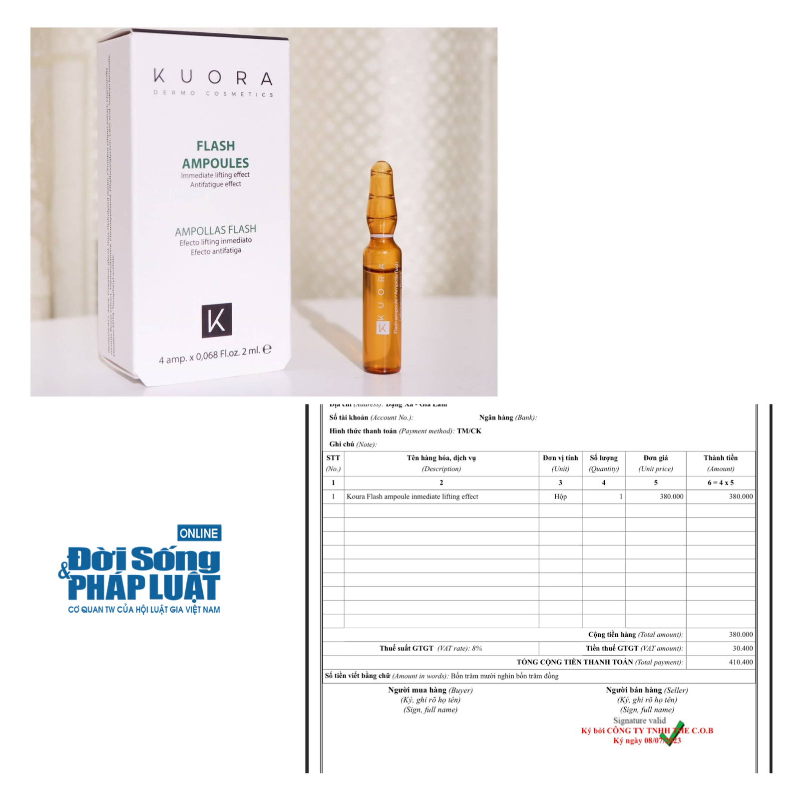 H&igrave;nh ảnh sản phẩm Dova xuất h&oacute;a đơn cho kh&aacute;ch h&agrave;ng.