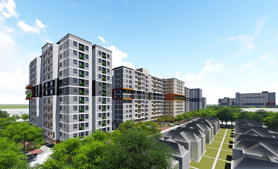 Phối cảnh dự &aacute;n Khu nh&agrave; ở x&atilde; hội tại &ocirc; đất CT3, CT4 Khu đ&ocirc; thị mới Kim Chung.