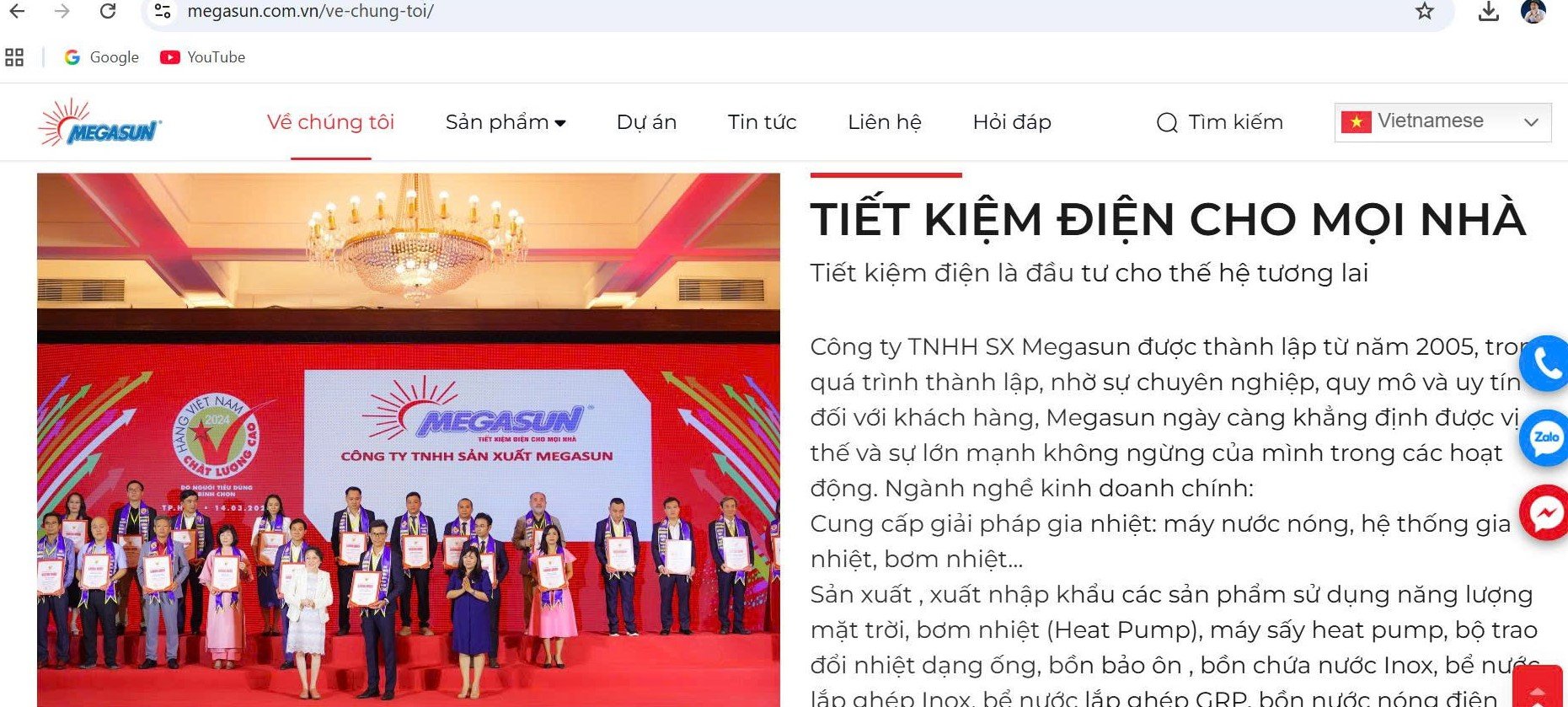 Từng được ca ngợi l&agrave; &ldquo;&ocirc;ng lớn&rdquo; trong lĩnh vực năng lượng sạch, Megasun bị Bệnh viện Ung Bướu c&ocirc;ng khai vi phạm quy định đấu thầu... (Ảnh chụp Website m&agrave;n h&igrave;nh).