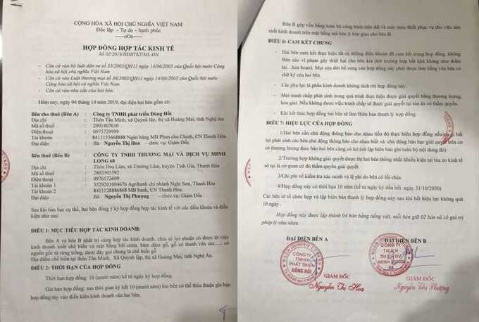 Hợp đồng hợp t&aacute;c kinh tế giữa 2 C&ocirc;ng ty.