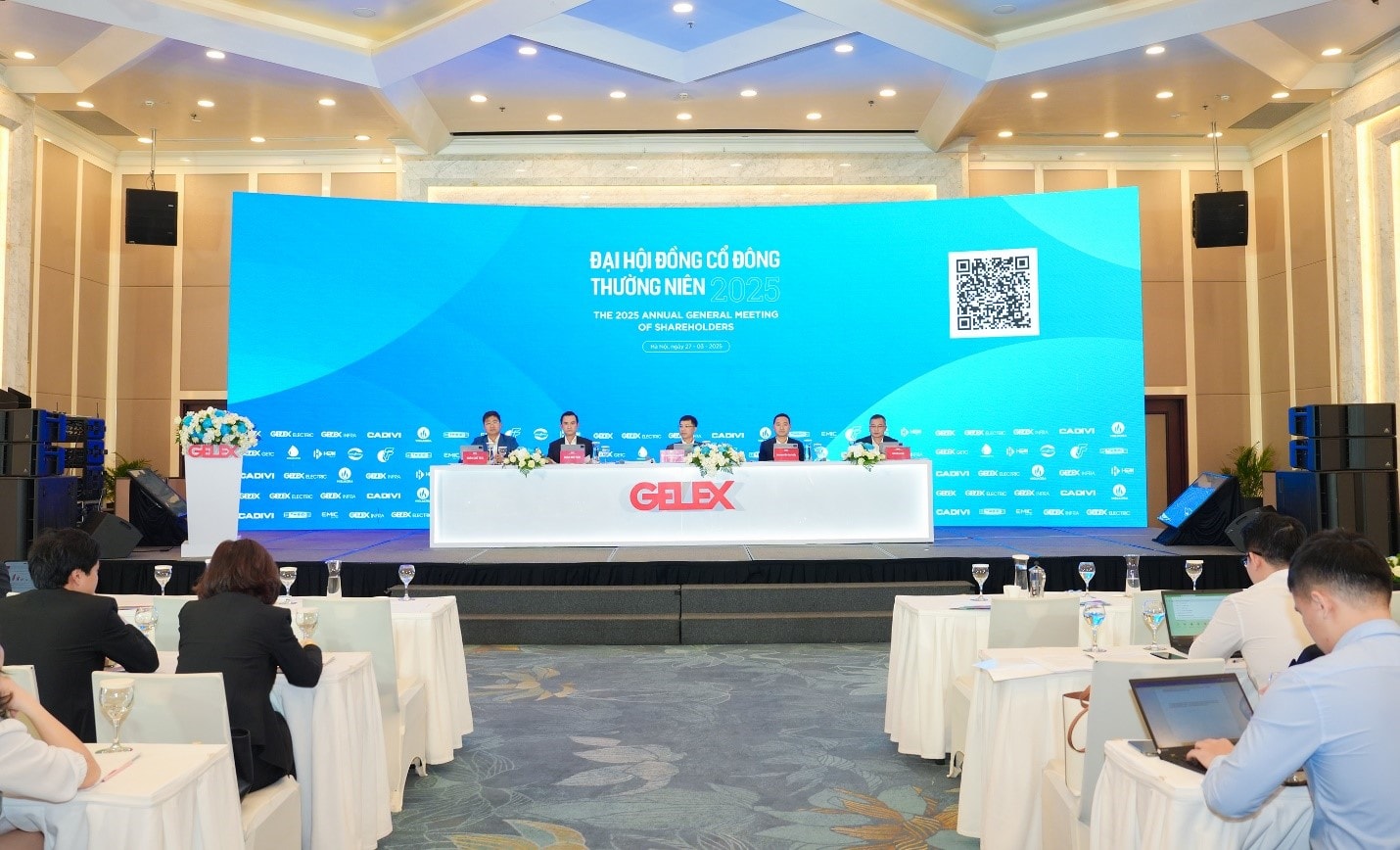To&agrave;n cảnh ĐHĐCĐ năm 2025 của Tập đo&agrave;n GELEX diễn ra s&aacute;ng 27/3.