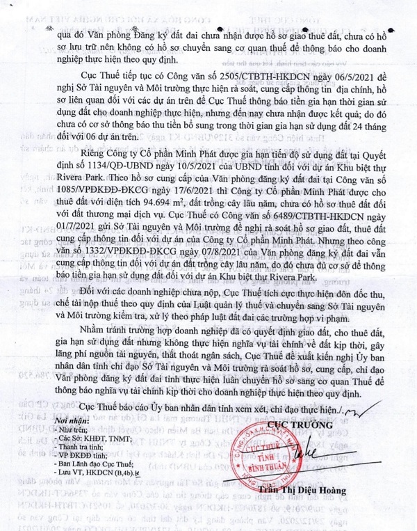 Dự &aacute;n Rivera Park của C&ocirc;ng ty Cổ phần Minh Ph&aacute;t chưa c&oacute; hồ sơ thu&ecirc; đất thương mại dịch vụ